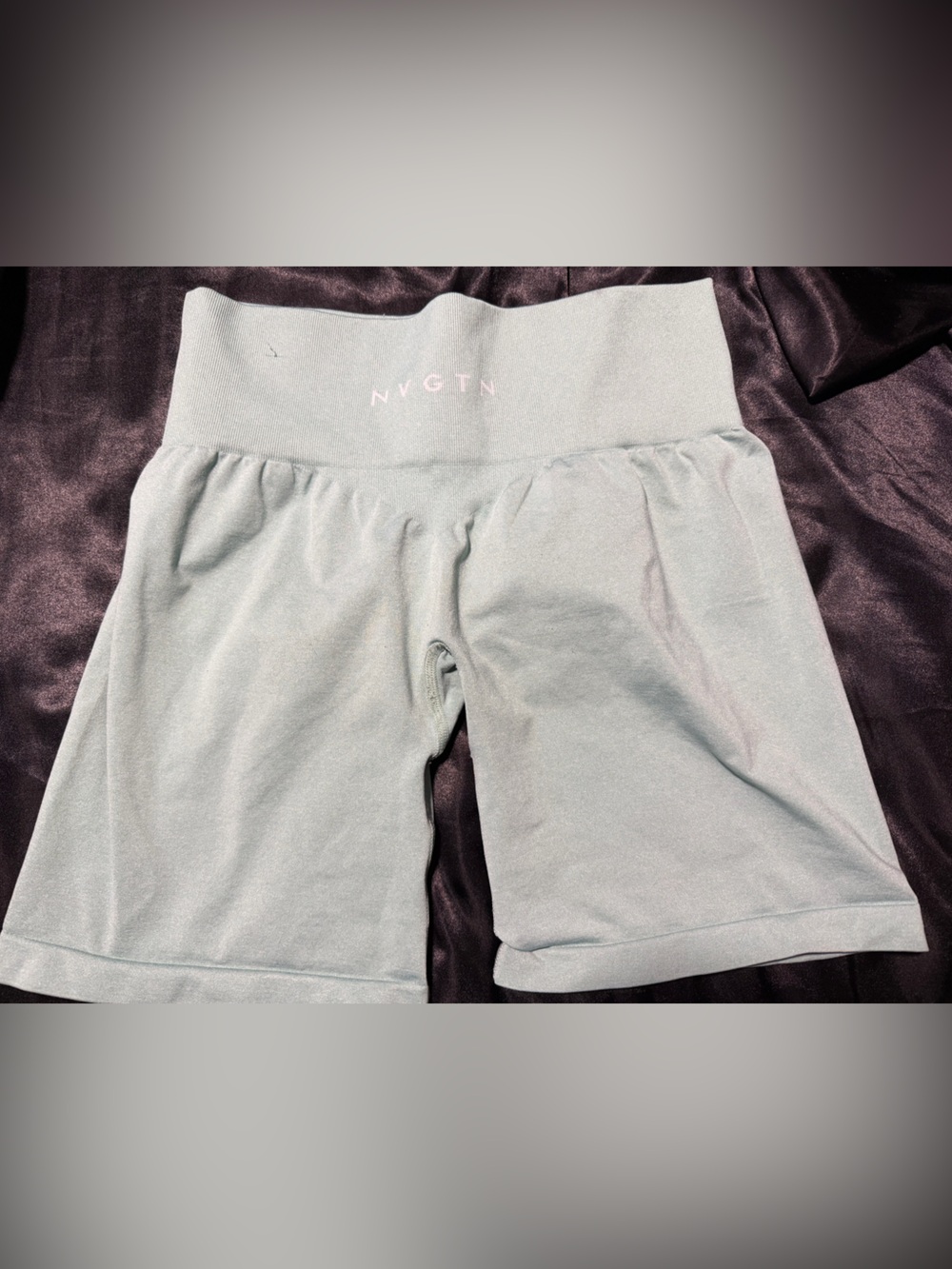 NVGTN Light Sage Green High-Waist Athletic Bike Shorts